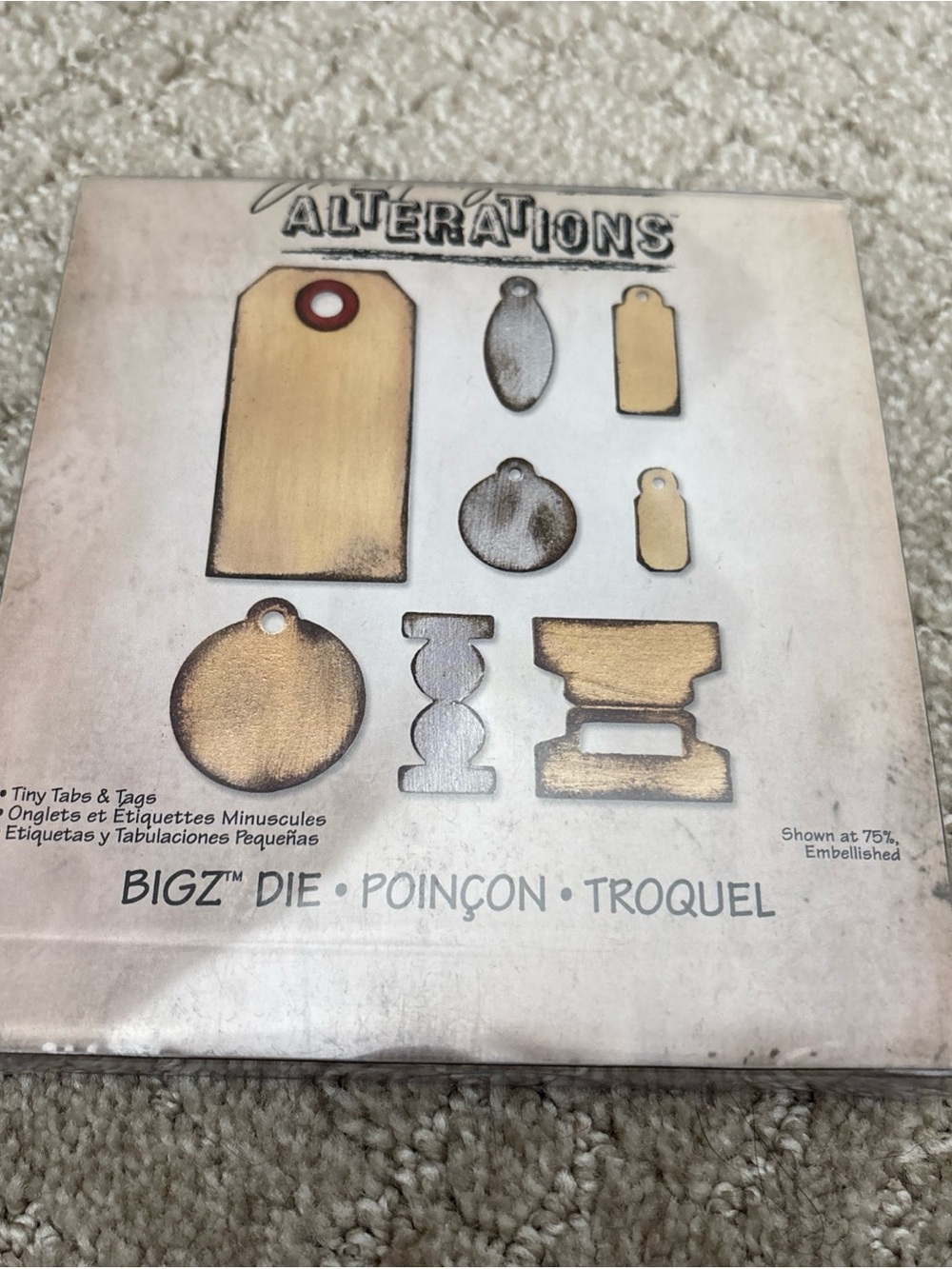 TIM HOLTZ Sizzix *TINY TABS & TAGS* BIGZ 657188 Alterations Vintage Scrapbook